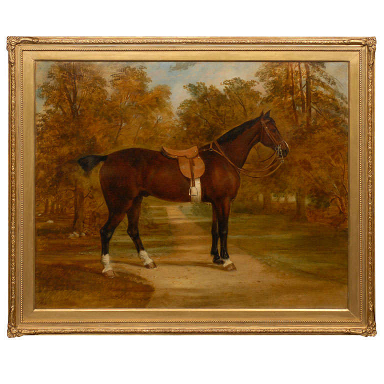 English Oil Painting of Horse