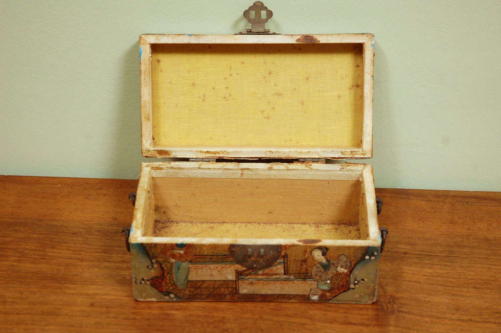 A Chinese Painted Pigskin Box 1
