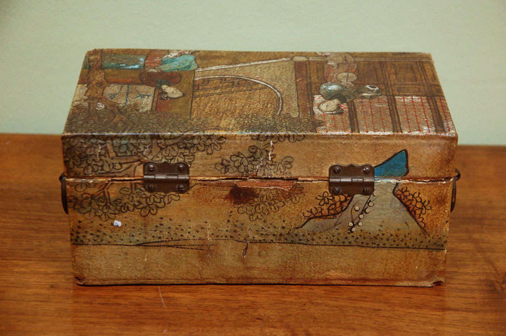 A Chinese Painted Pigskin Box 2