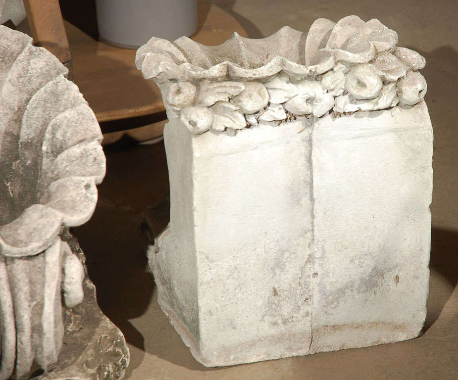 Pair of Cast Concrete Shell Shaped Planter 4