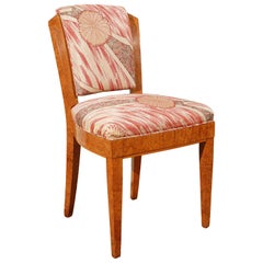 Art Deco Chair w/ Japanese Crepe de Soie Upholstery
