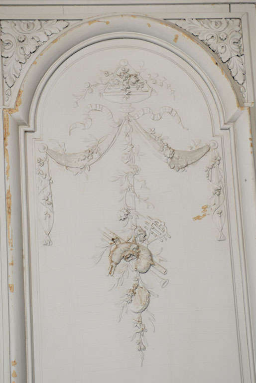 French Exceptional Pair of Painted Doors