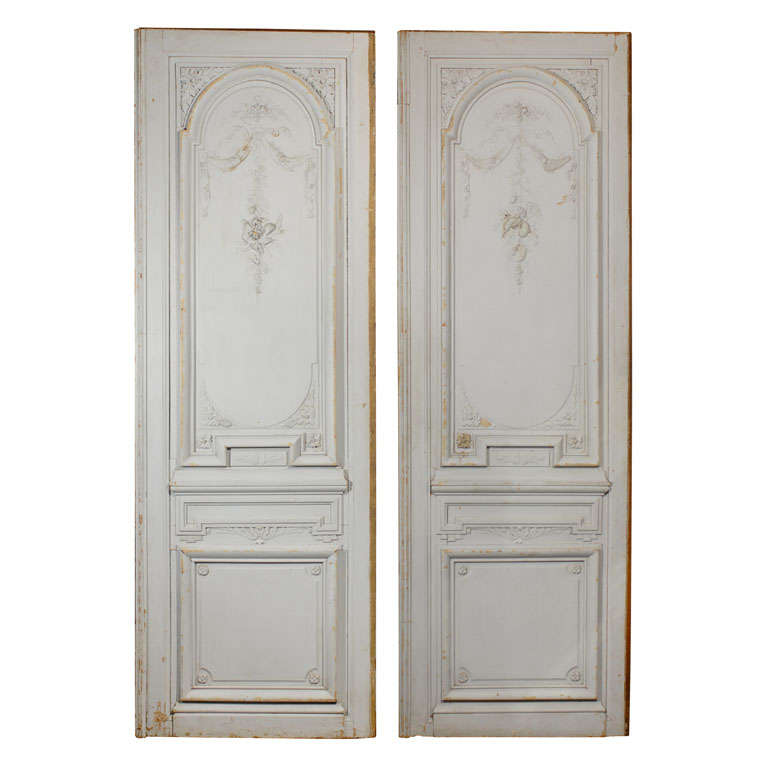 Exceptional Pair of Painted Doors