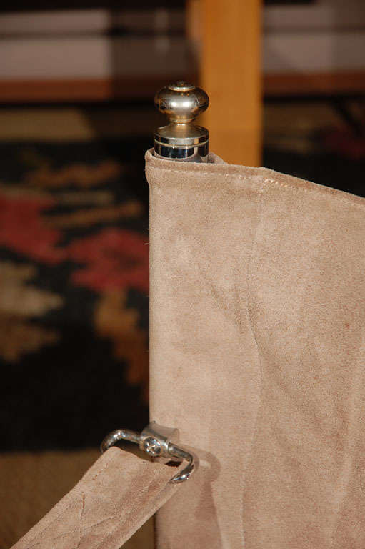 Italian Set of Four Suede Directors' Chairs by Pace