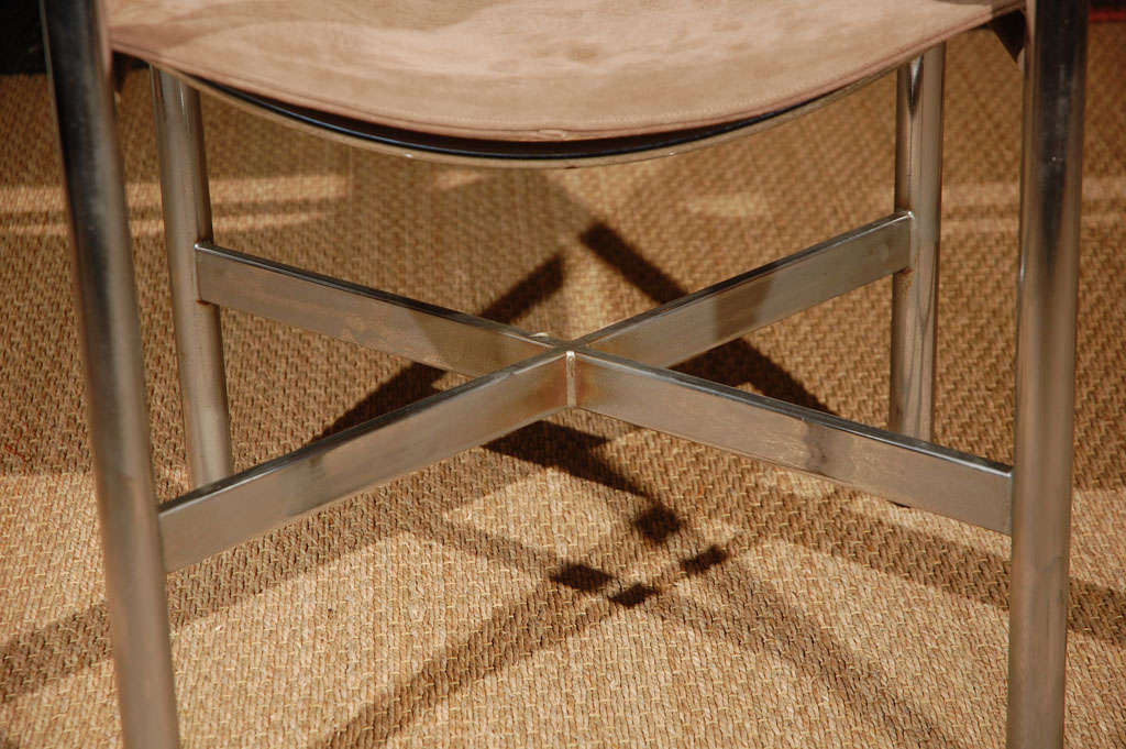 Set of Four Suede Directors' Chairs by Pace 1