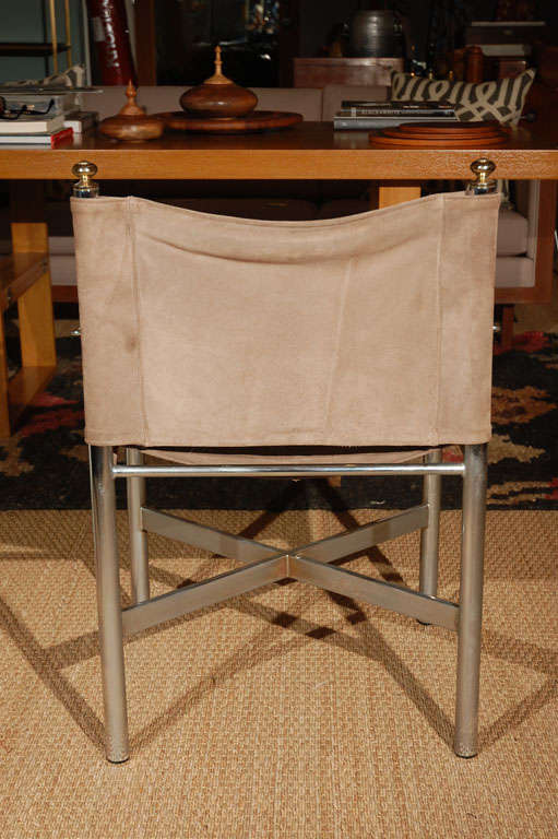 Set of Four Suede Directors' Chairs by Pace 3