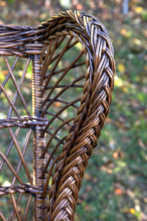 20th Century Antique Wing Back Wicker Chair