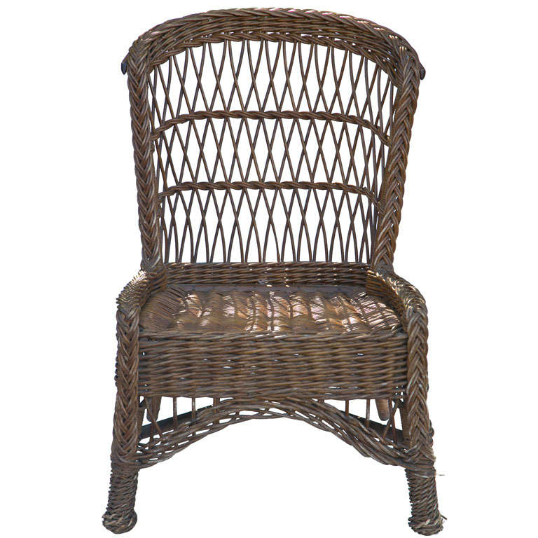 Antique Wicker Side Chair