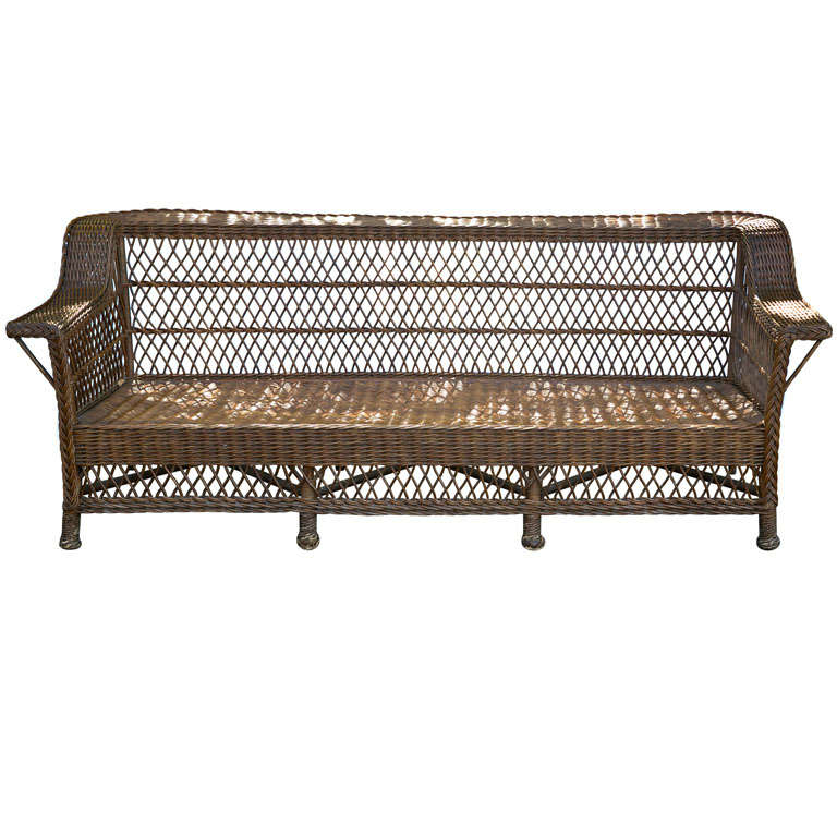 Antique Bar Harbor Wicker Sofa At 1stdibs Antique Bar Harbor Wicker Sofa For
