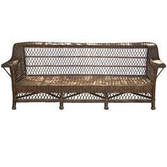 Antique Bar Harbor Wicker Sofa