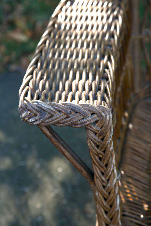 Antique Wicker Wingback Chair at 1stDibs | wingback wicker chair ...