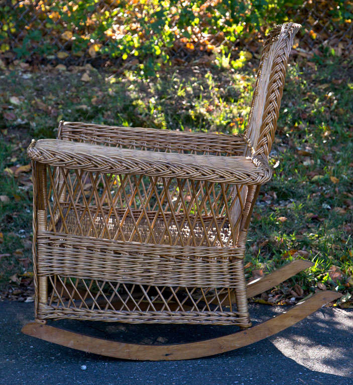 Antique Wicker Rocker at 1stDibs