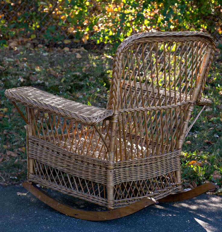 Classic Wicker Rocker Antique Wicker Rocker at 1stDibs | antique wicker rockers, antique wood ...
