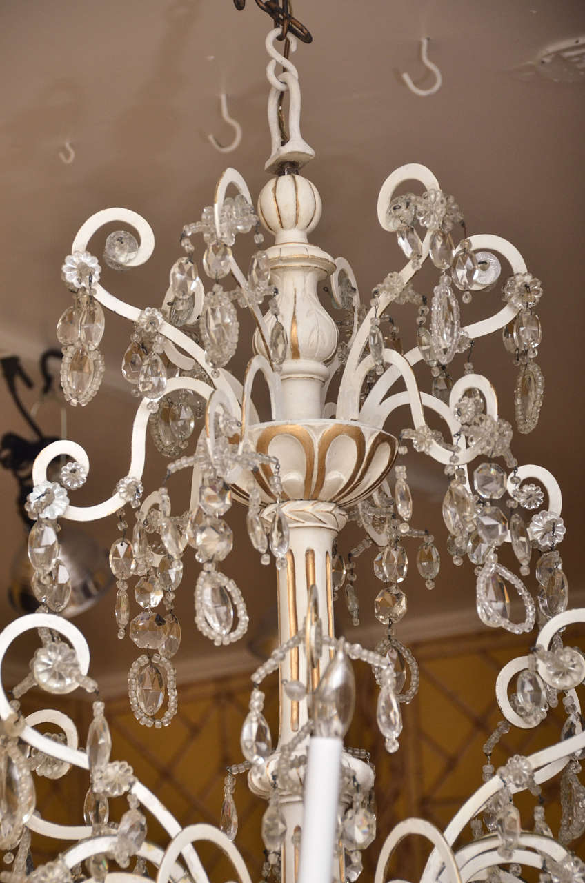 19th Century Swedish Crystal Chandelier In Excellent Condition For Sale In Southampton, NY