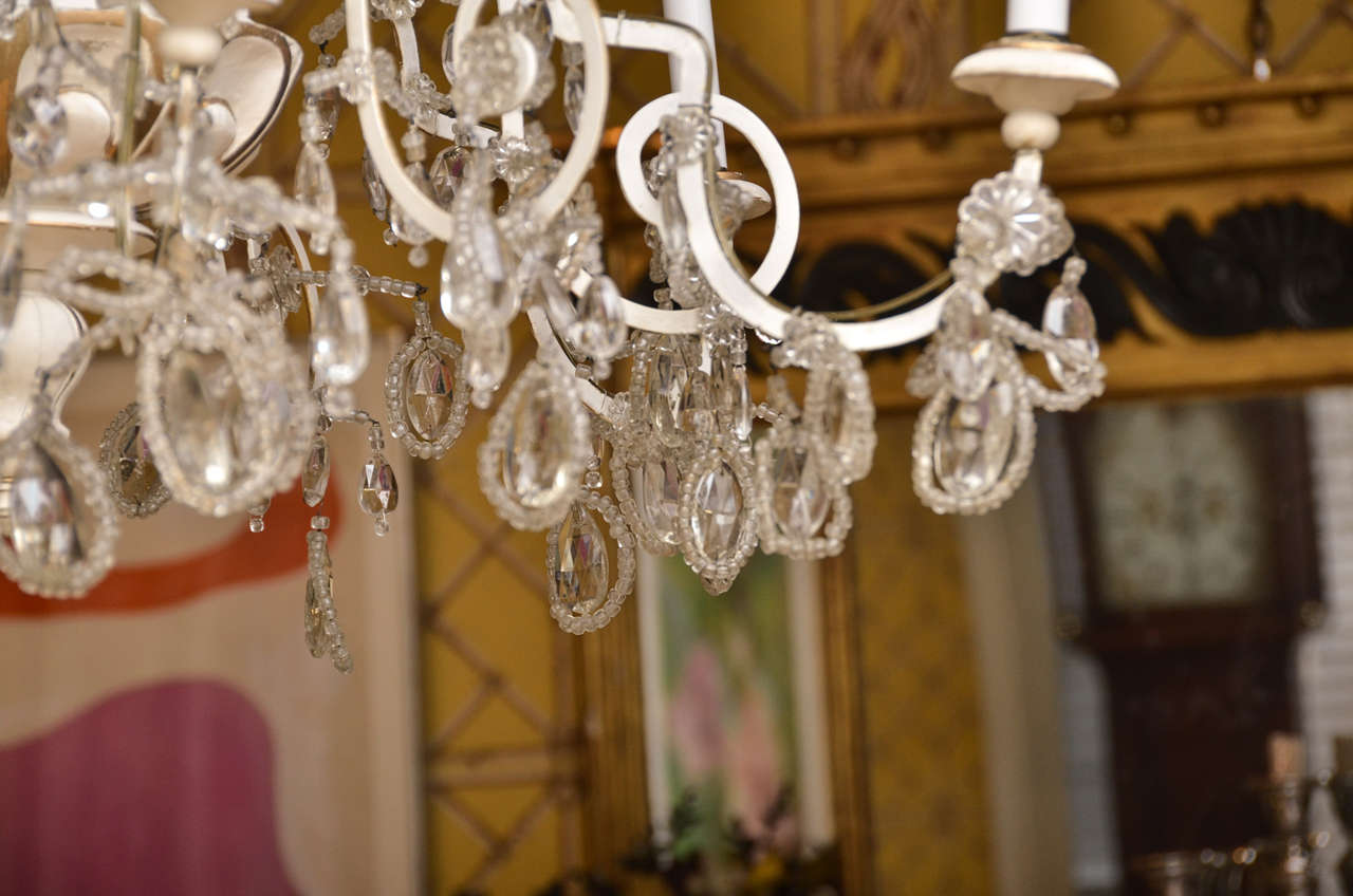 Wood 19th Century Swedish Crystal Chandelier For Sale