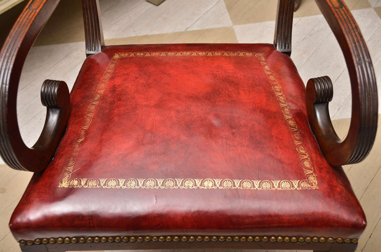 Circa 1900, English Regency Style Set of Six Mahogany Dining Chairs 1