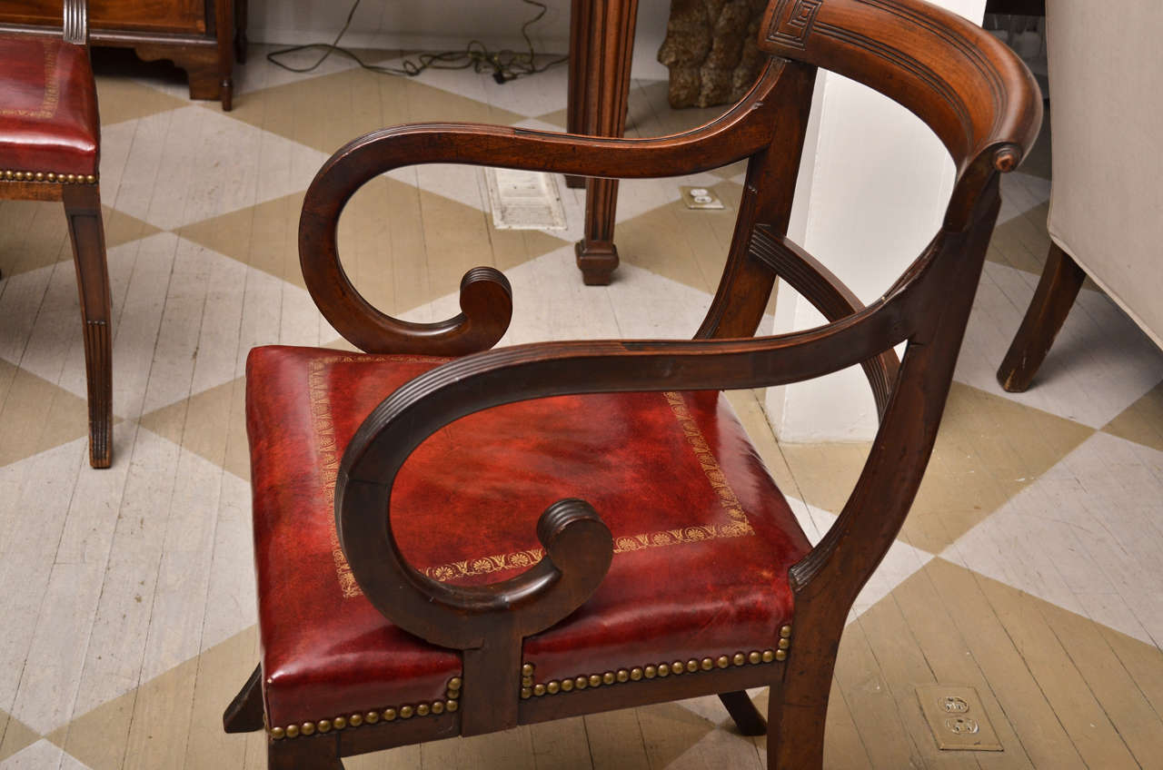 Circa 1900, English Regency Style Set of Six Mahogany Dining Chairs 2
