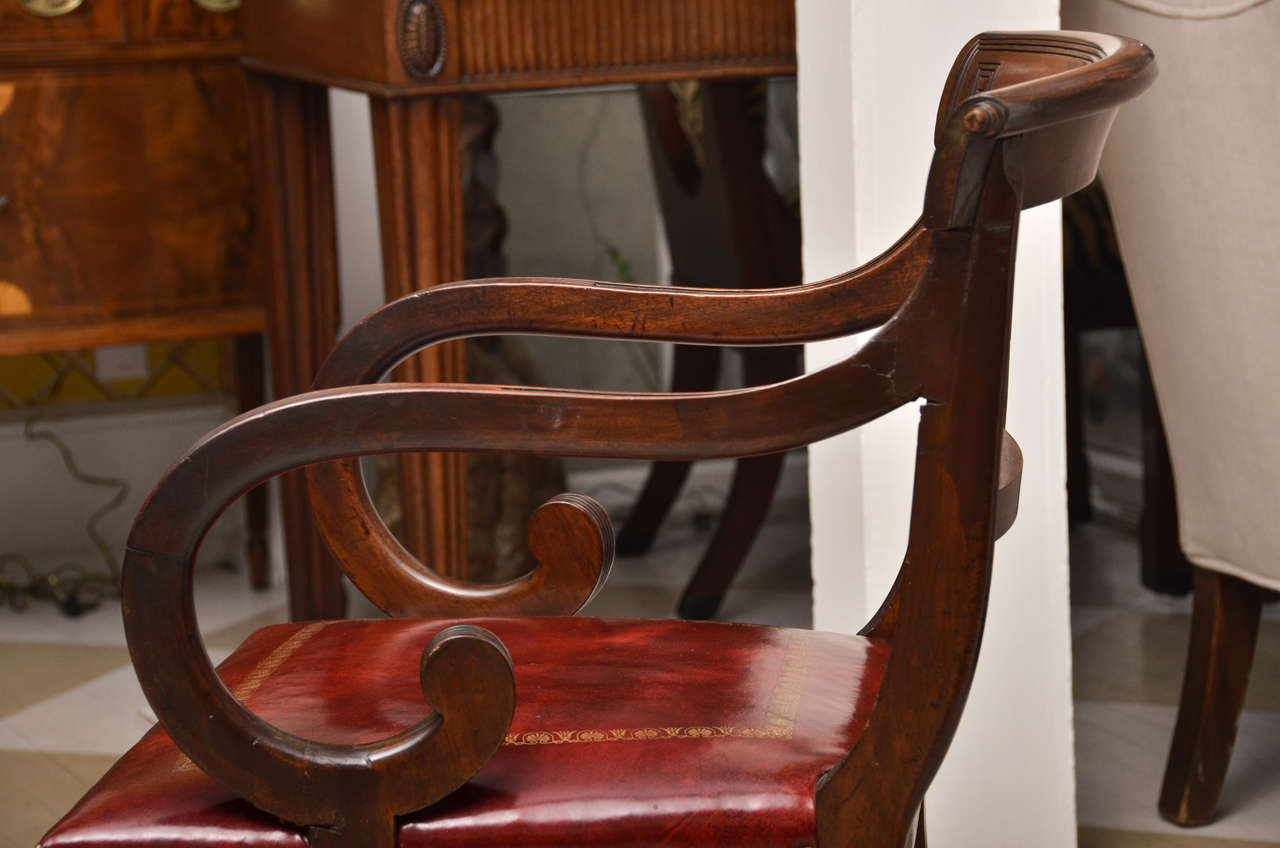 Circa 1900, English Regency Style Set of Six Mahogany Dining Chairs 4