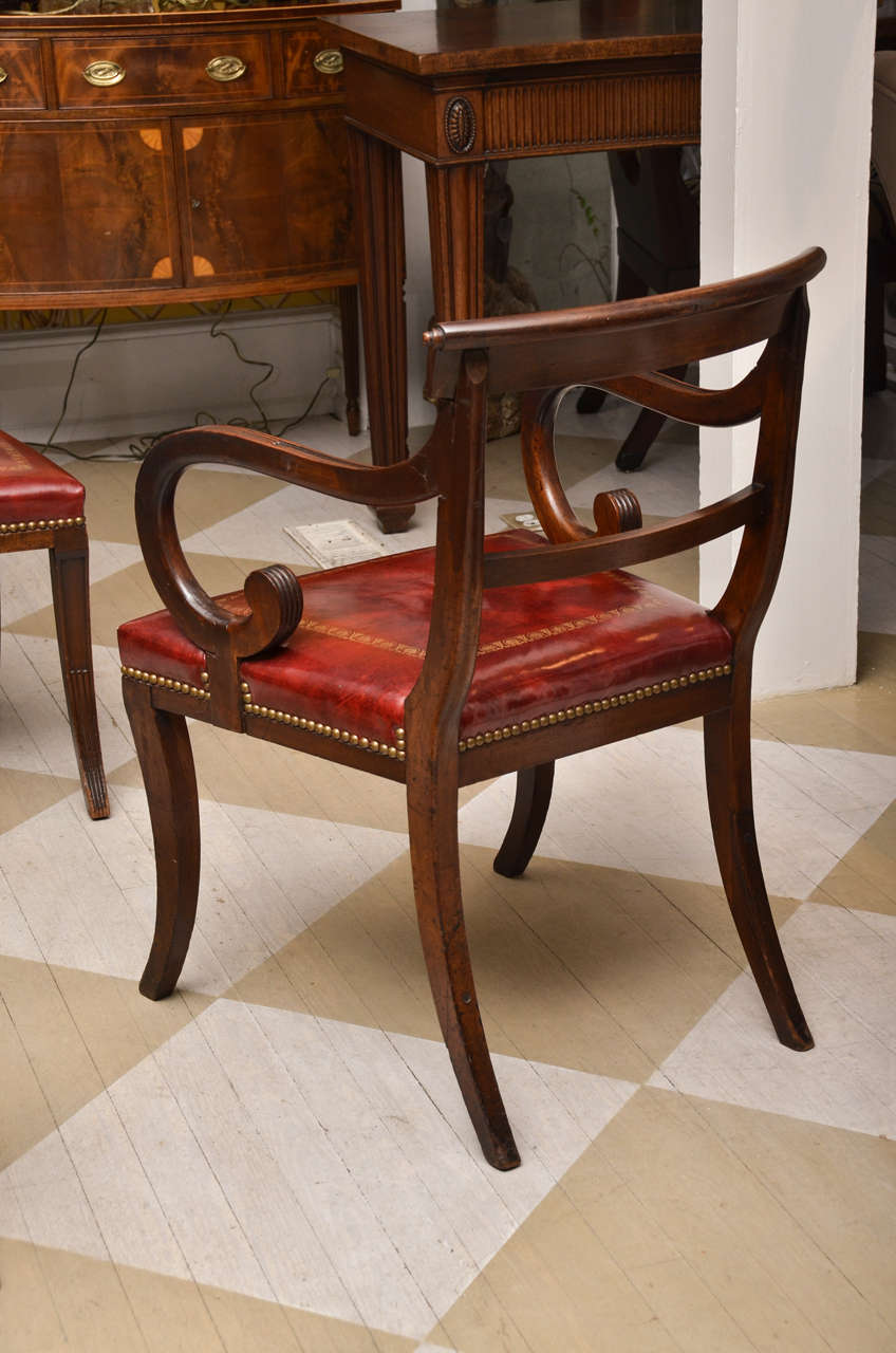 Circa 1900, English Regency Style Set of Six Mahogany Dining Chairs 5