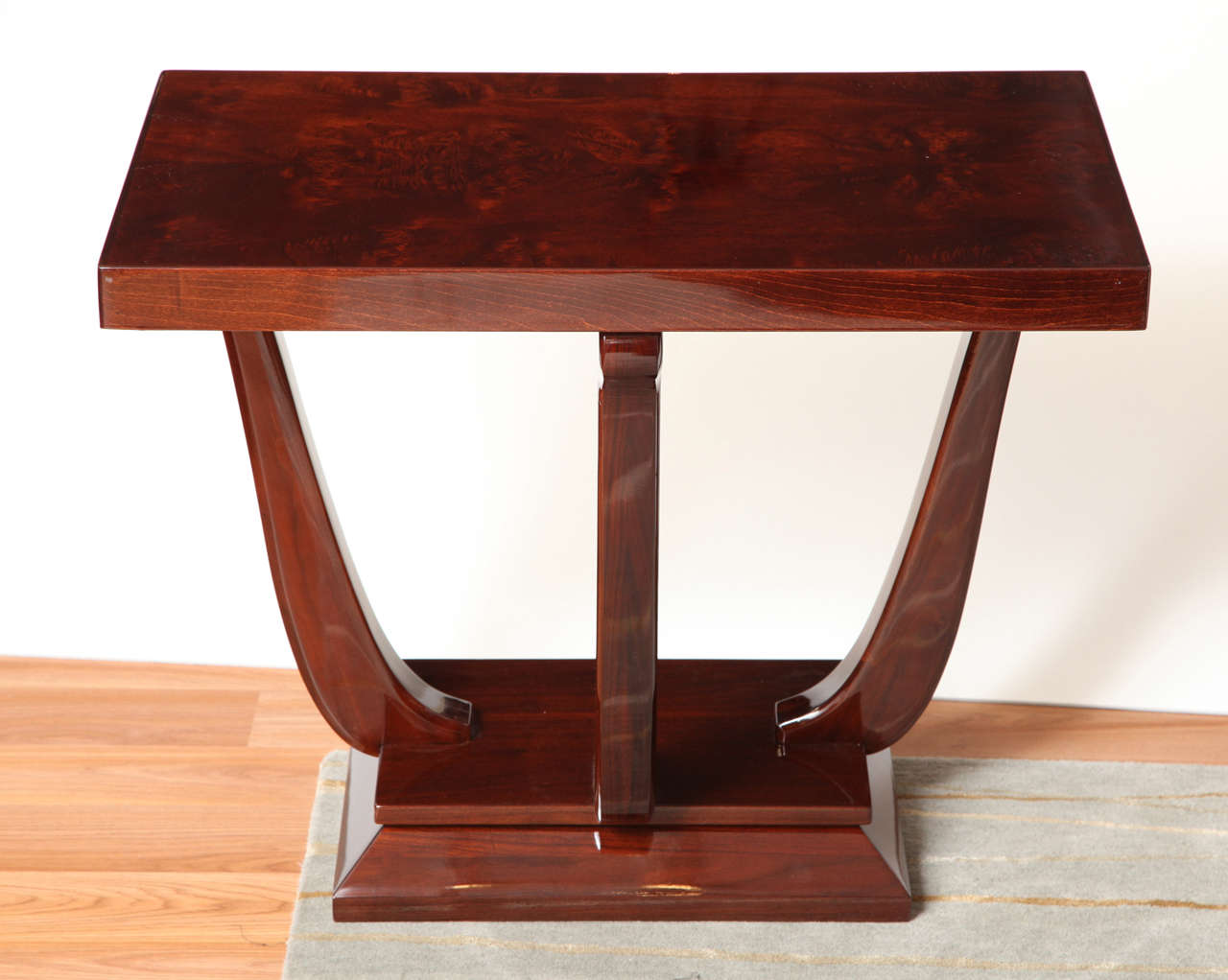 Pair of American Art Deco side tables with a fantastic burl top.