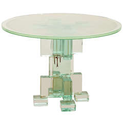 Italian 70's Glass Block Table