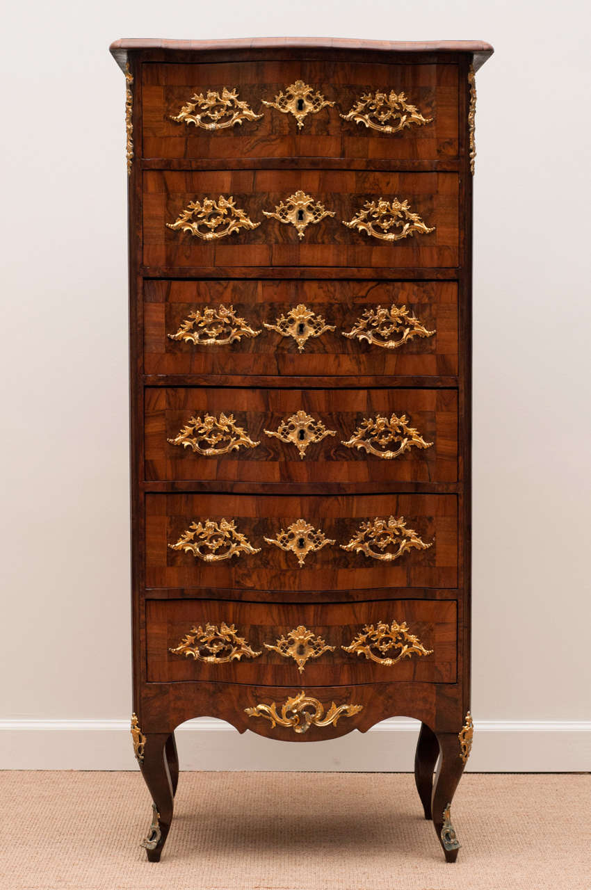 19th Century German Walnut Baroque Style Chest
