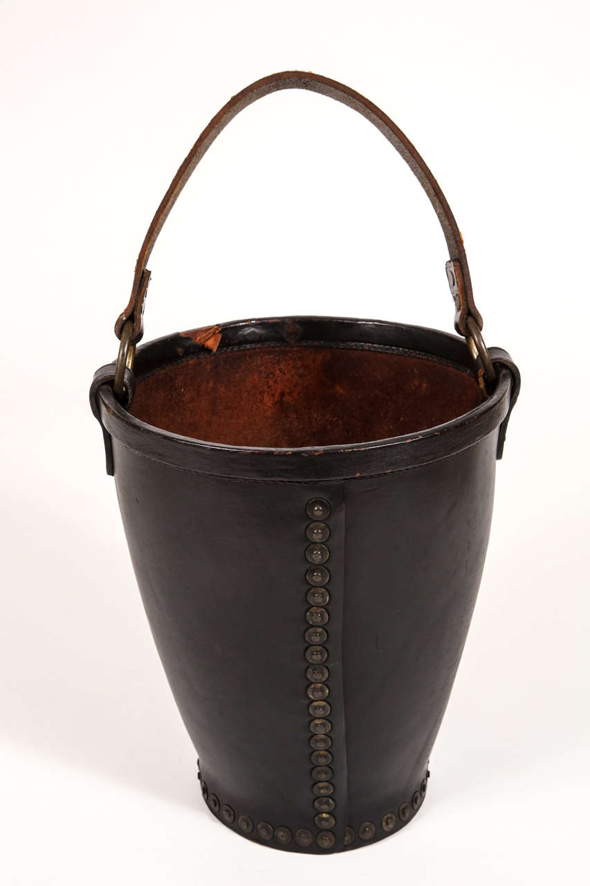 20th Century Leather Fire Bucket For Sale