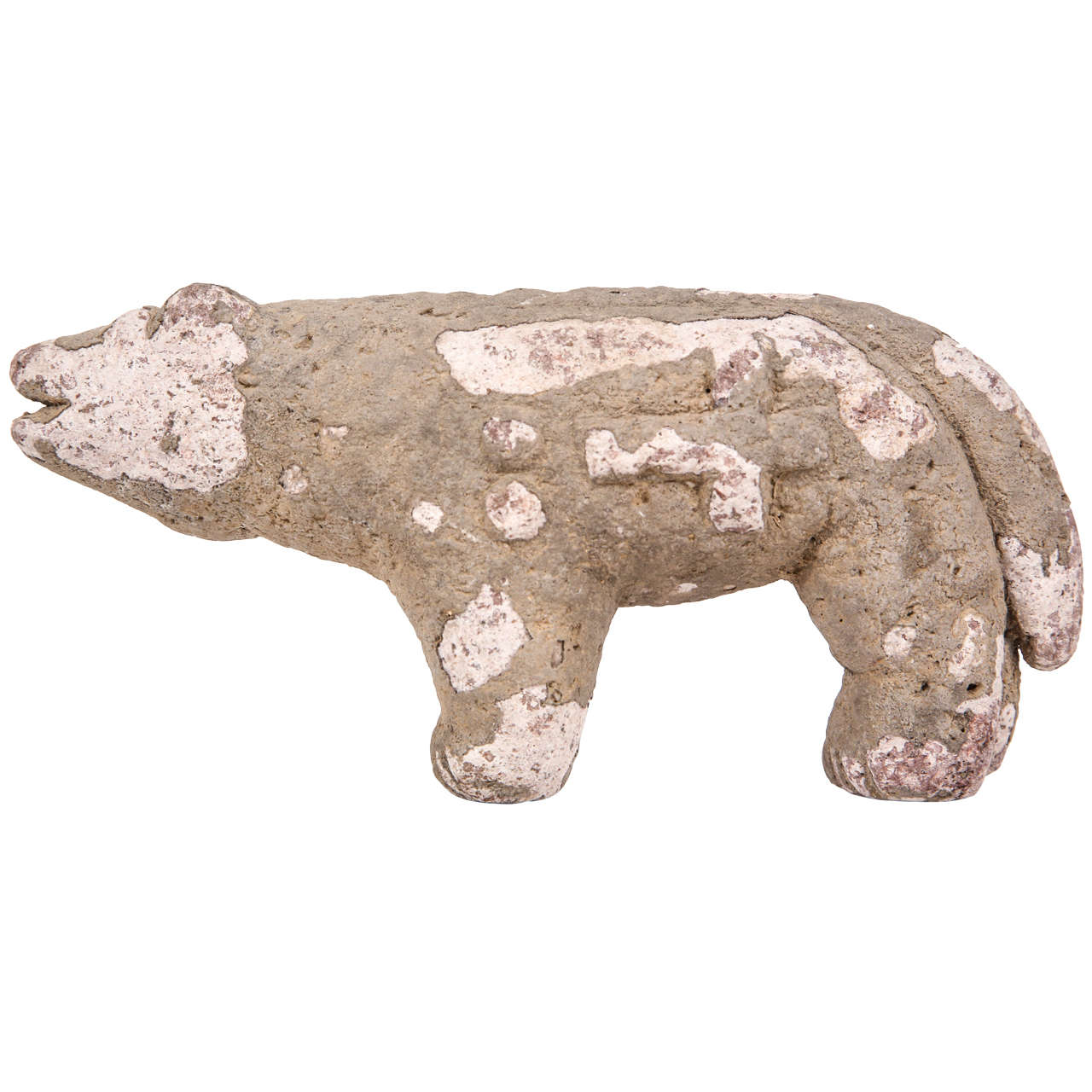 Primitive Stone Bear Statue For Sale