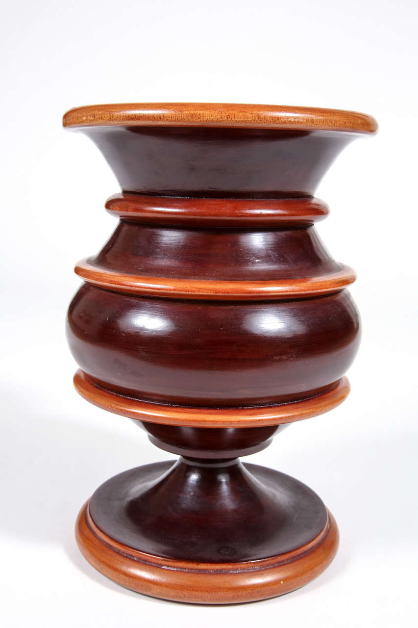 Turned Wooden Vase For Sale 2