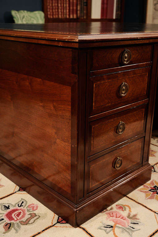 A French Kingwood And Mahogany Partner's Desk For Sale 3