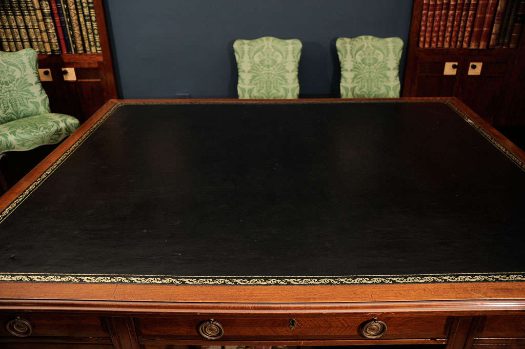 A French Kingwood And Mahogany Partner's Desk For Sale 6