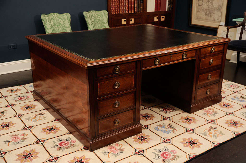 A French Kingwood And Mahogany Partner's Desk For Sale 7