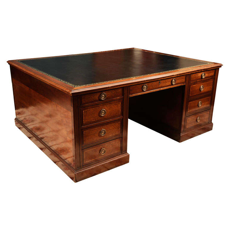 A French Kingwood And Mahogany Partner's Desk For Sale