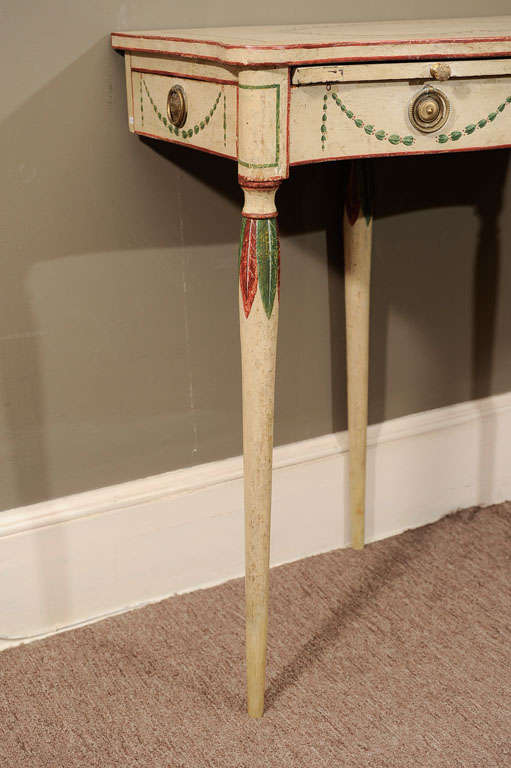 A George III White And Polychrome-painted Writing Table