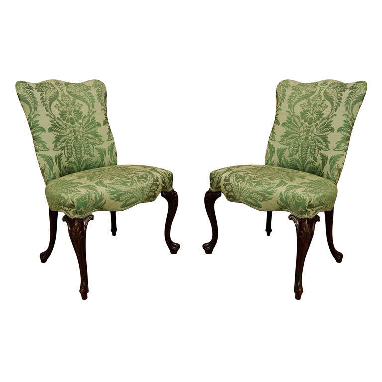 A Pair Of George III Mahogany Side Chairs (w/ Two Later Copies) For Sale