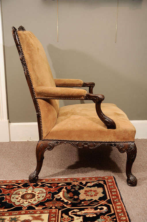 A George II Walnut Library Armchair attributed to Paul Saunders 2