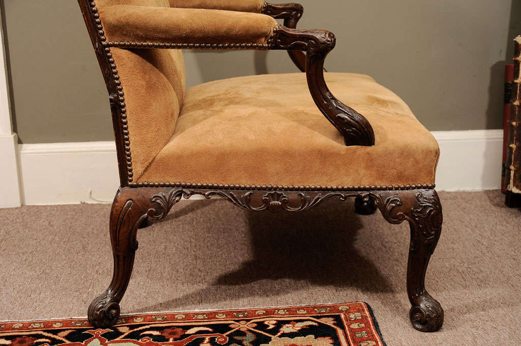 A George II Walnut Library Armchair attributed to Paul Saunders 3