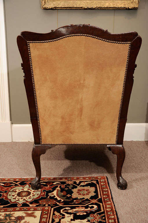 A George II Walnut Library Armchair attributed to Paul Saunders 4