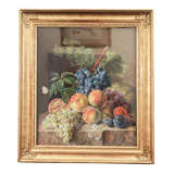 Antique Still Life with Fruit by Mademoiselle de Girardot