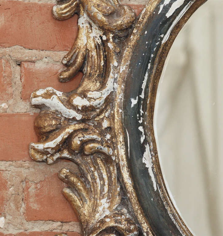 Large Italian Carved and Painted Mirror (over 4ft. tall) 1