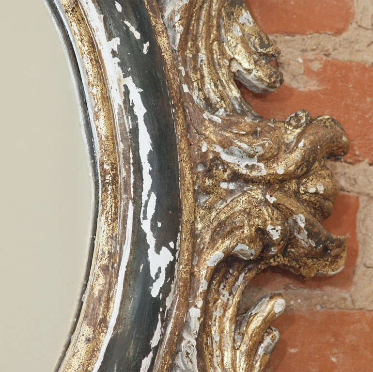 Large Italian Carved and Painted Mirror (over 4ft. tall) 4