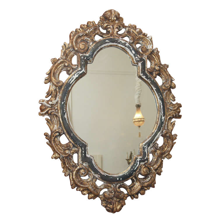 Large Italian Carved and Painted Mirror (over 4ft. tall)