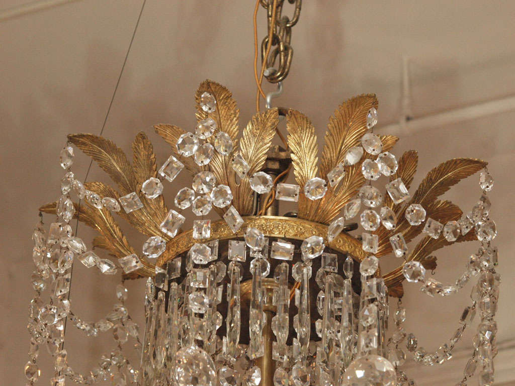 Antique French Empire Exceptional Ormolu and Baccarat Chandelier In Good Condition In New Orleans, LA