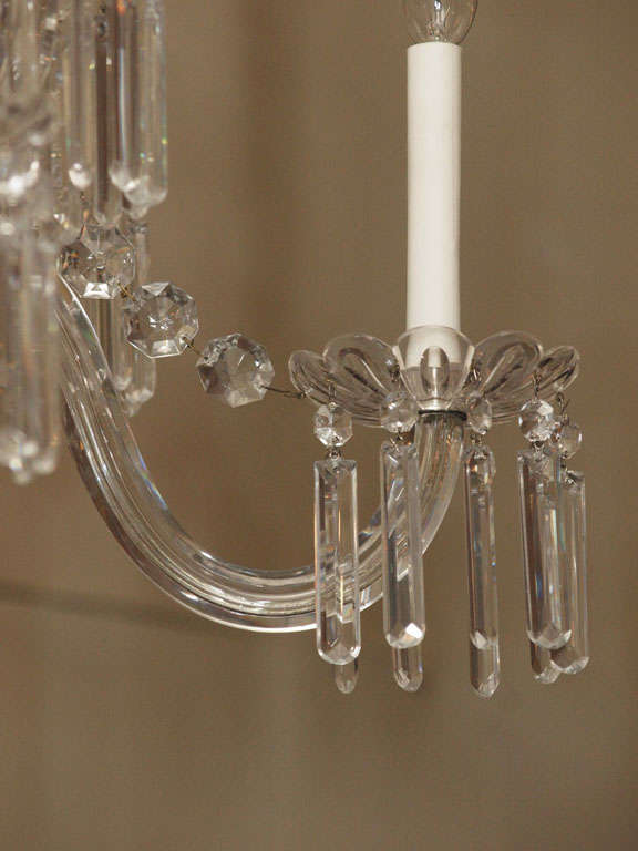Antique Crystal Chandelier, Originally from the Gas Light Era In Excellent Condition In New Orleans, LA