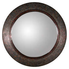 Large Round Copper Mirror.
