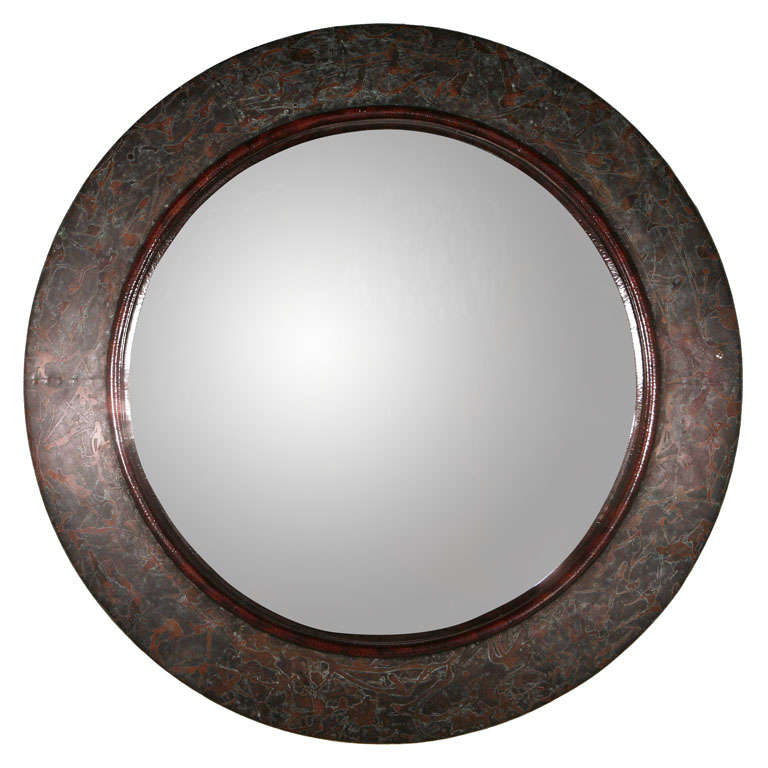Large Round Copper Mirror. For Sale at 1stDibs