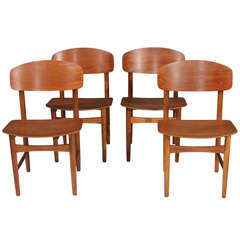 Set of 4 Borge Mogensen dining chairs