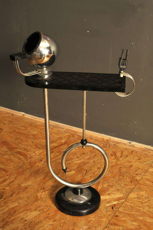 Art Deco Smoke Table Bakelite And Chrome 1940s Belgium