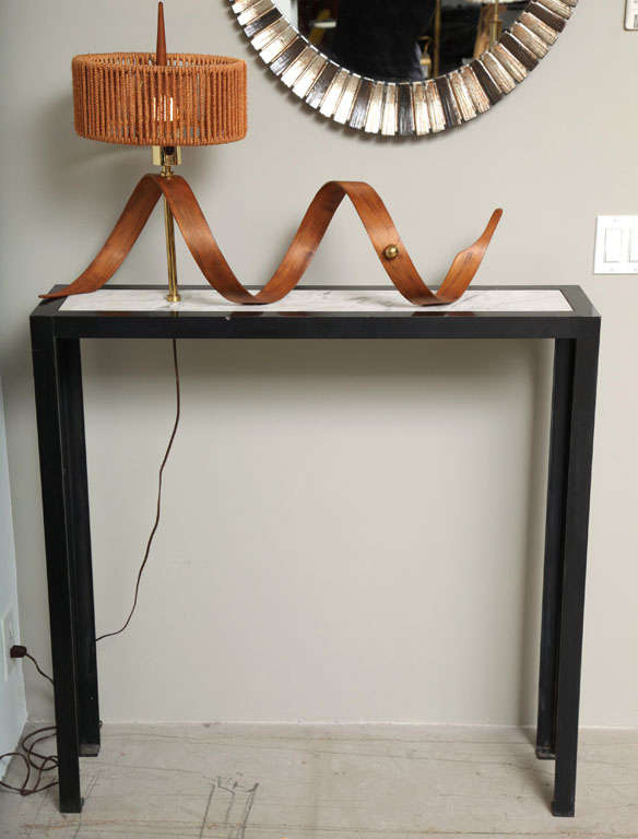 American Console Table With Attached Lamp