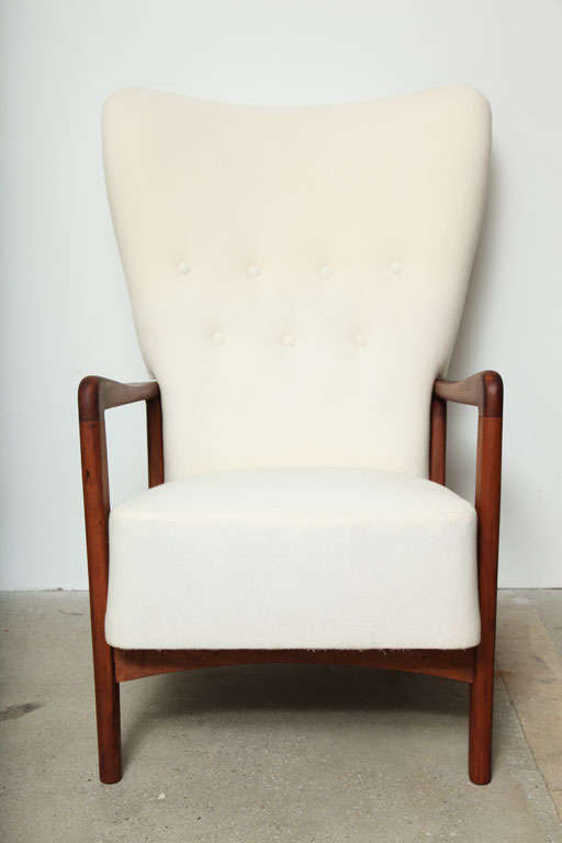 Pair of Danish Modern High Back Chairs 4